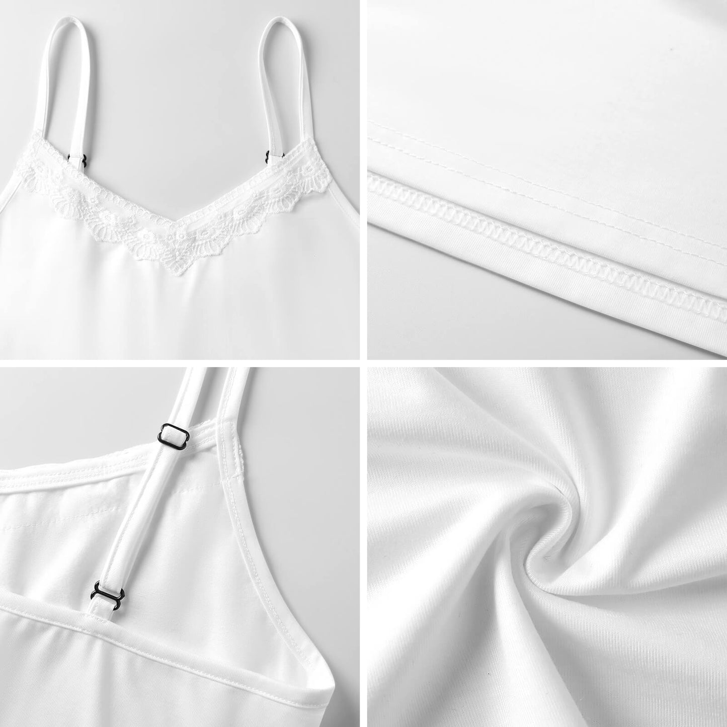 Close-up of the delicate lace trim and soft 200gsm faux cotton fabric texture on the I Could Be Meaner tank top.
