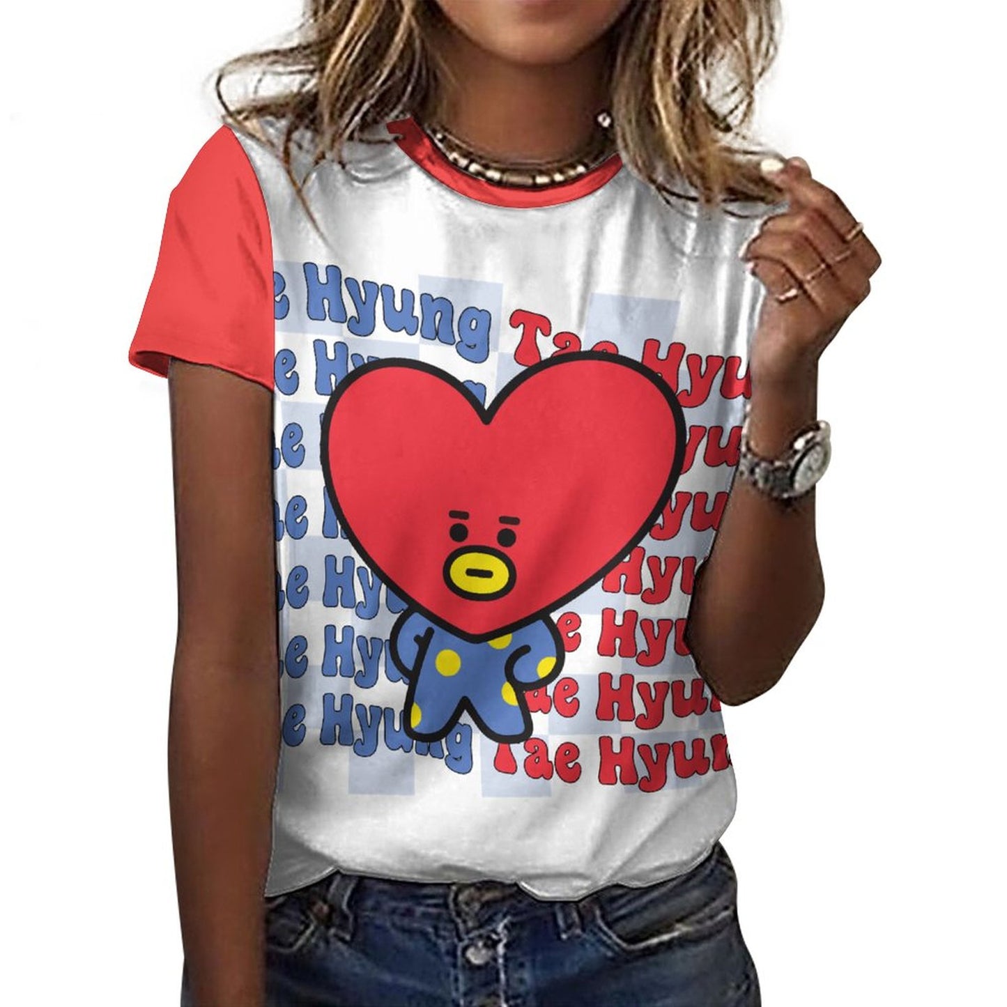 DTG 190gsm Cotton Summer Short Sleeve T-Shirts for Women(All-Over Printing)