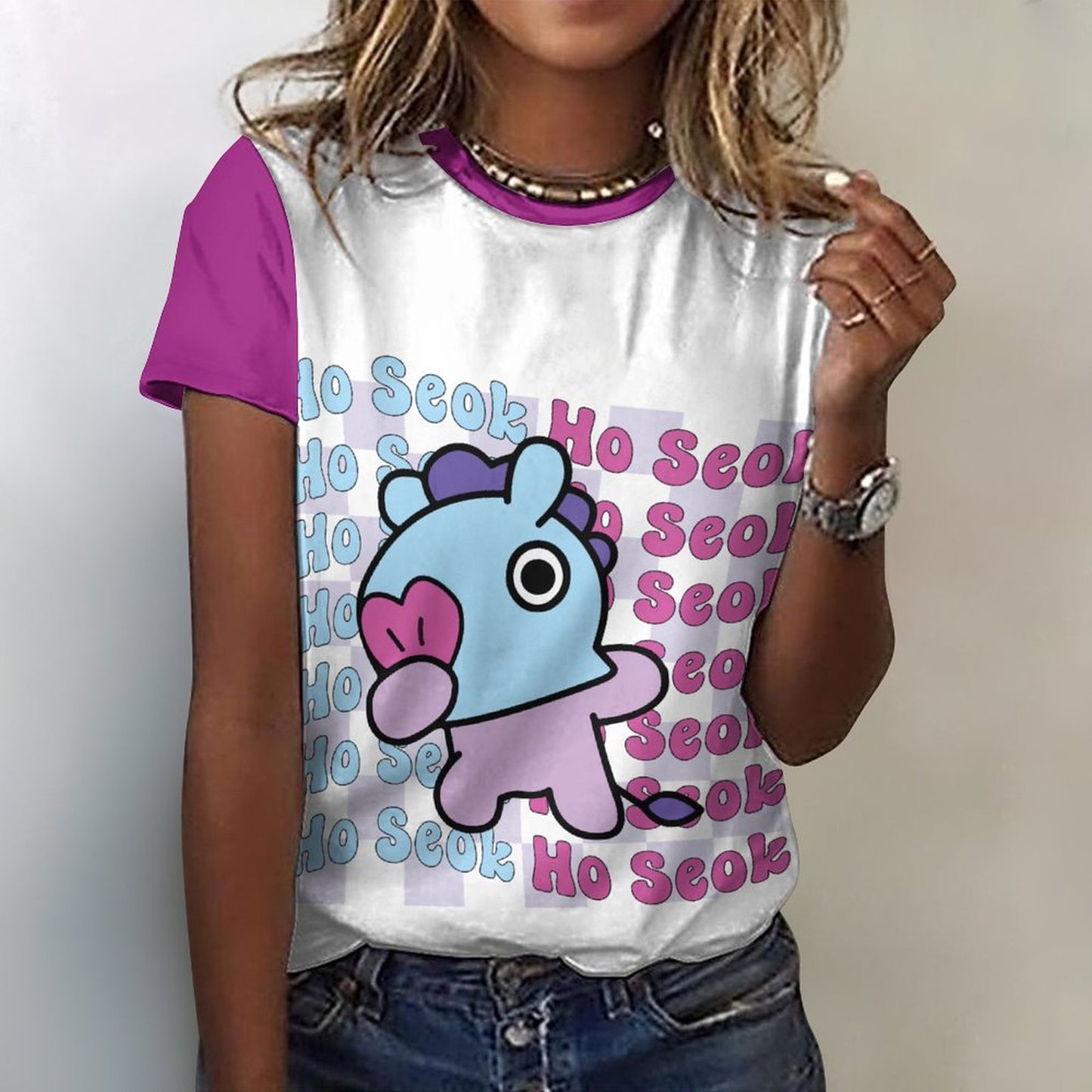 DTG 190gsm Cotton Summer Short Sleeve T-Shirts for Women(All-Over Printing)