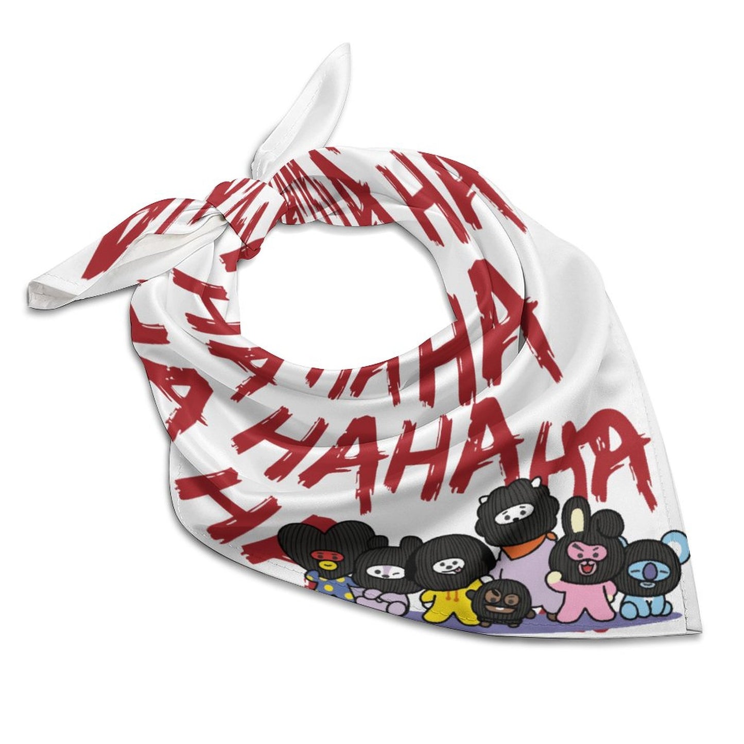 BT21 Inspired Square Scarf – Hooligan Style Imitated Silk Kpop Merch Hair Wrap