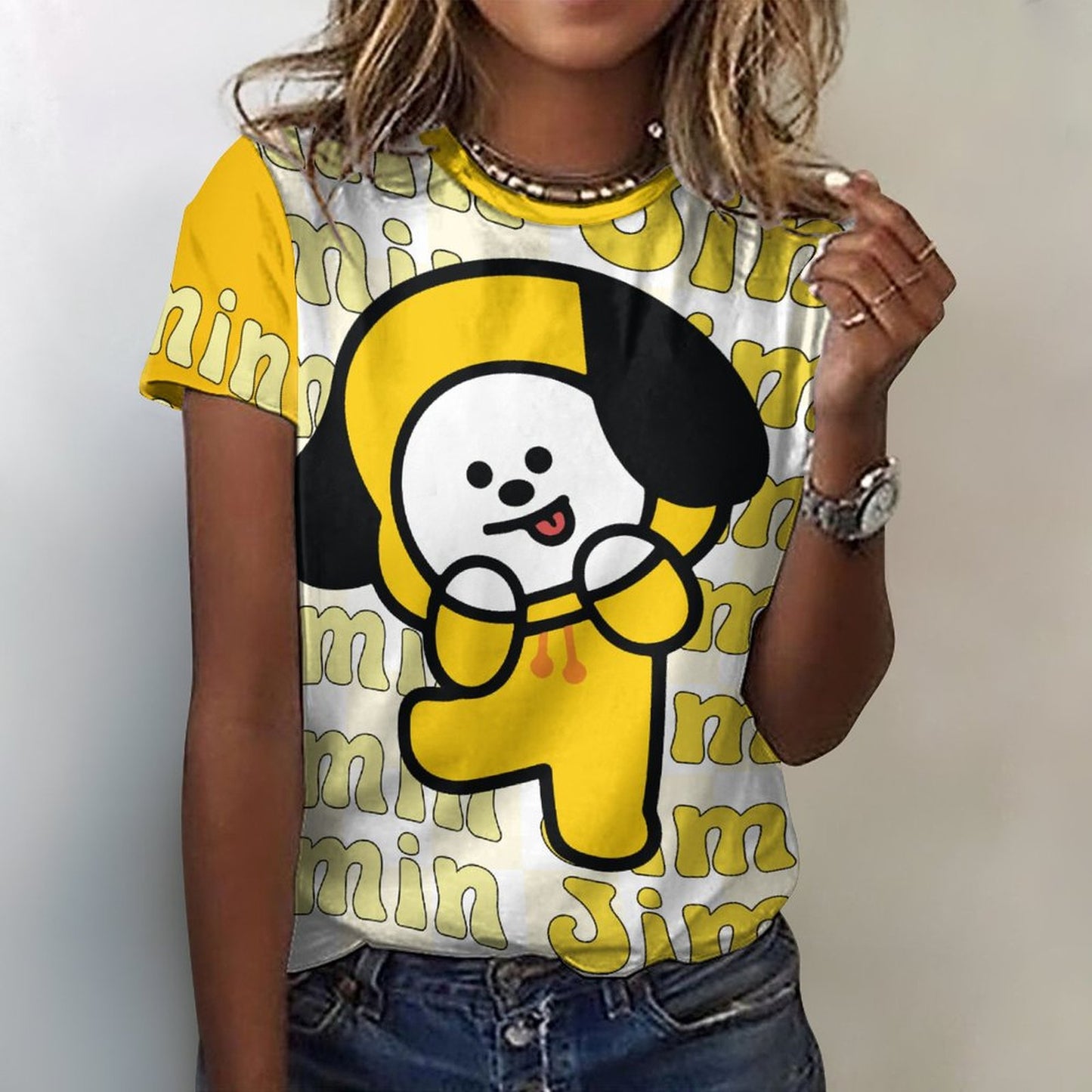 DTG 190gsm Cotton Summer Short Sleeve T-Shirts for Women(All-Over Printing)