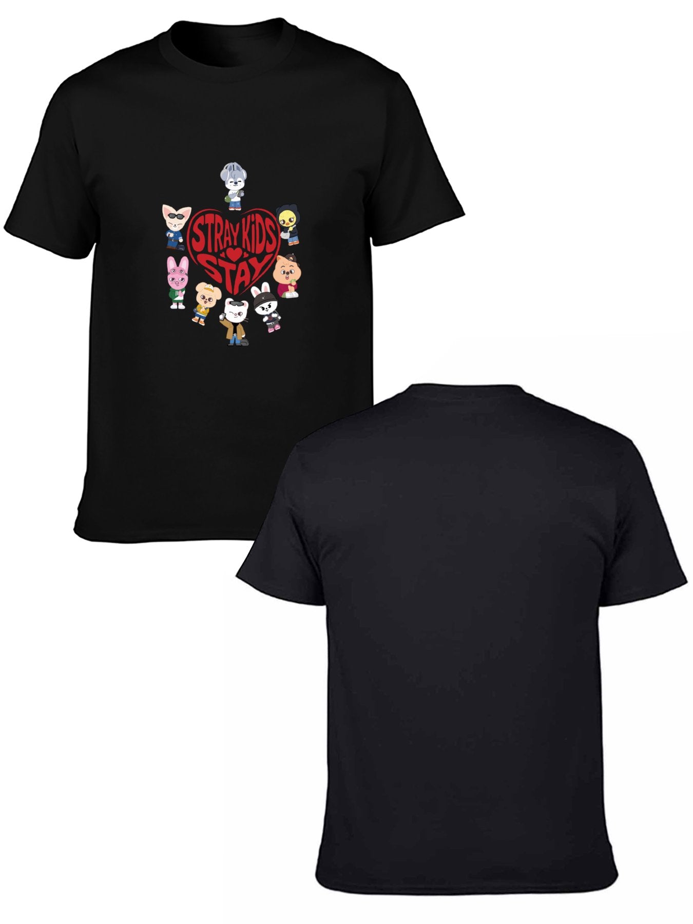 Stray Kids SKZOO Stay DTF 180gsm Multi-Color American Size Short Sleeve T-Shirt (Double-sided Printing)