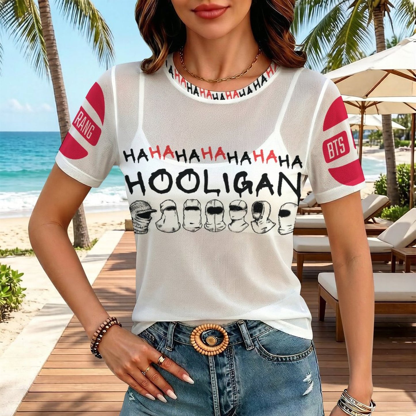 BTS Hooligan 100gsm Short Sleeve Mesh T-Shirt(All-Over Printing)