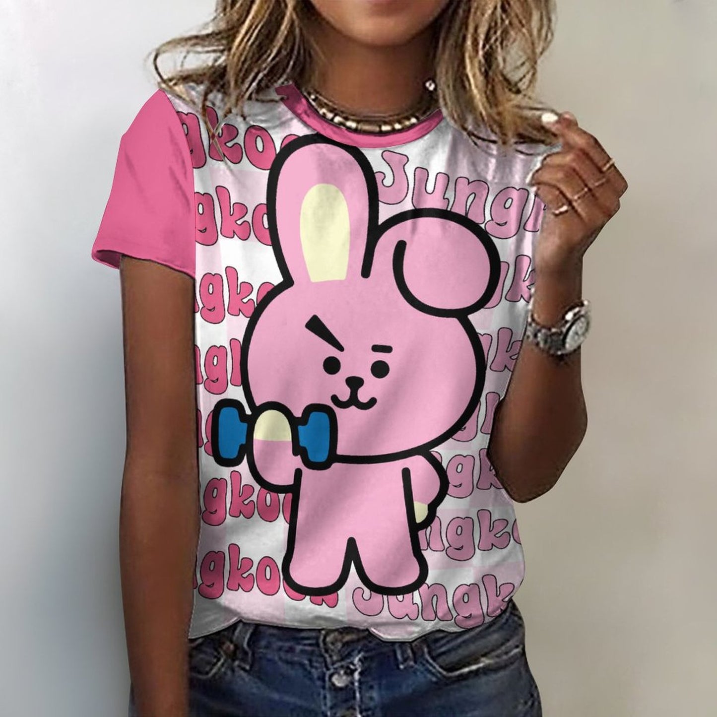 DTG 190gsm Cotton Summer Short Sleeve T-Shirts for Women(All-Over Printing)