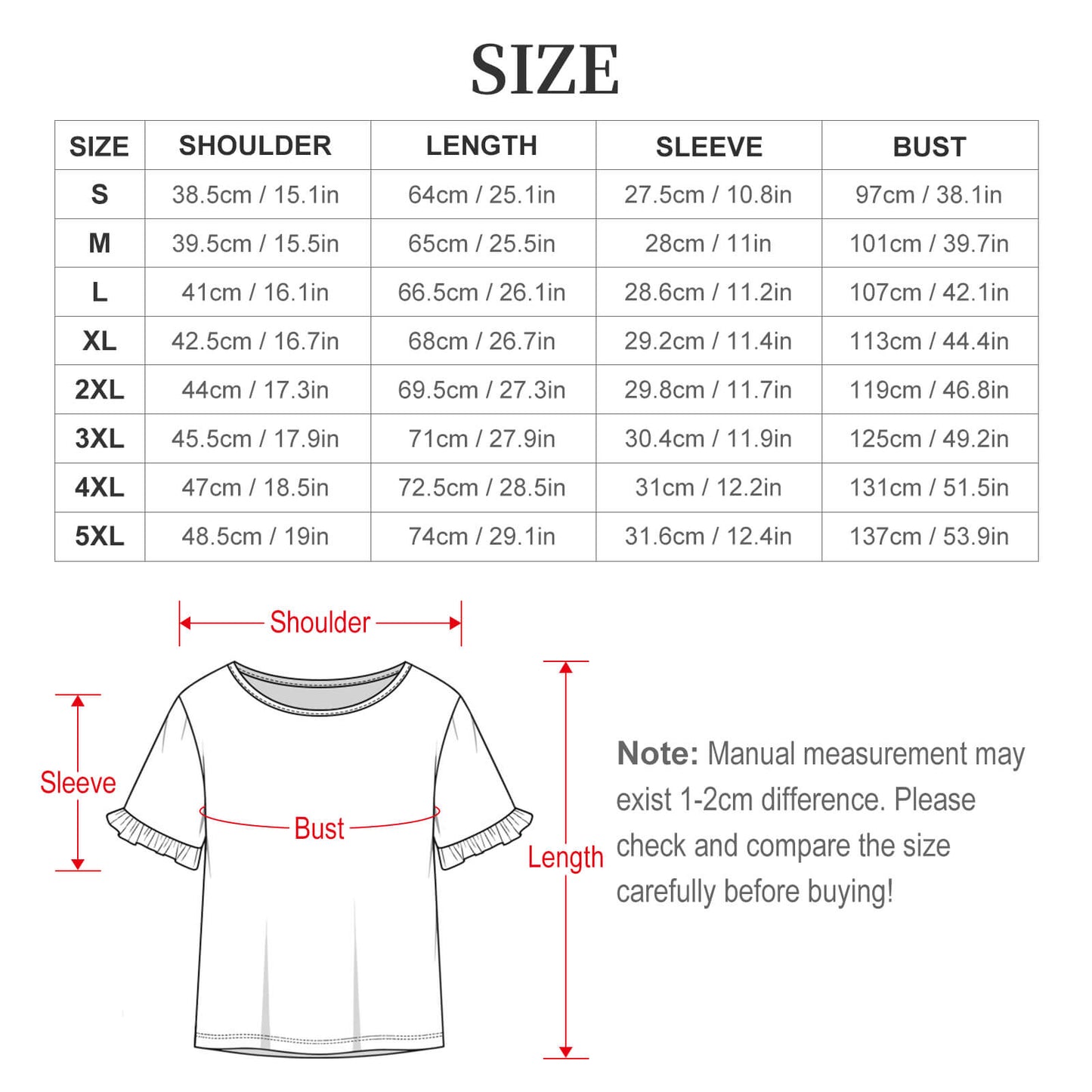 200gsm Flared Sleeve T-shirt(All-Over Printing)