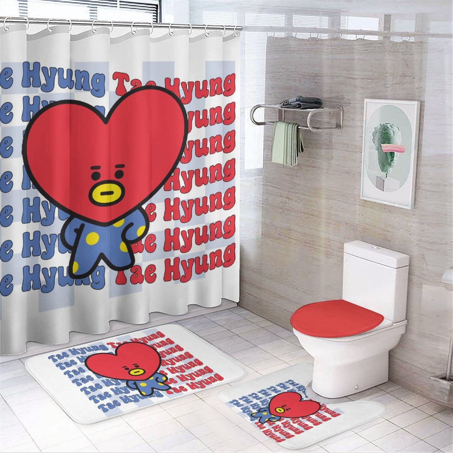 Bathroom 4-Piece Set(One-sided Printing)