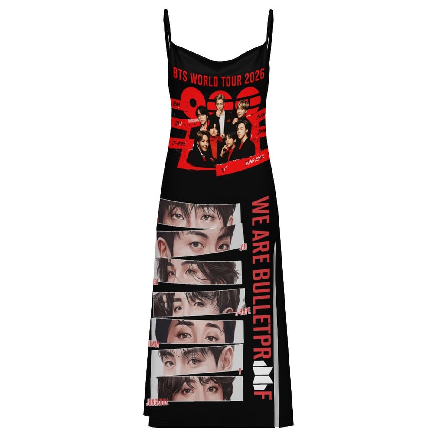 180gsm Women's Camisole Slit Dress(All-Over Printing)
