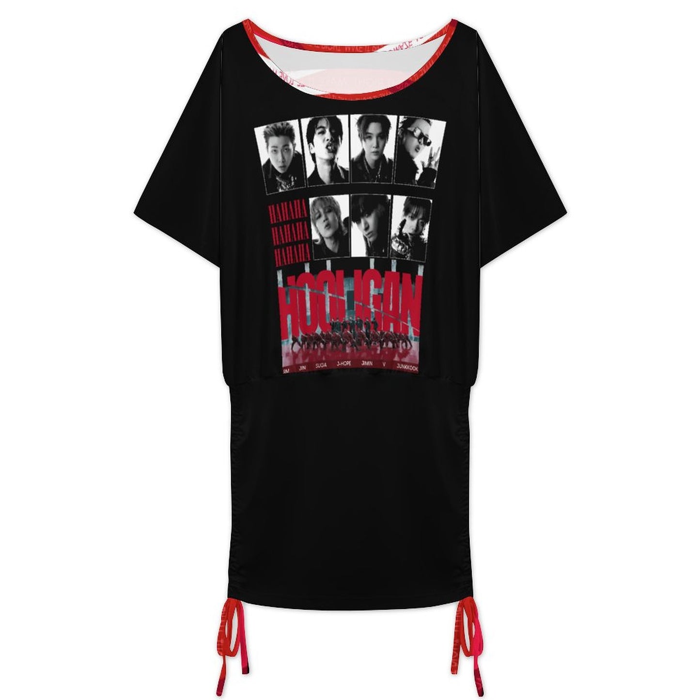 180gsm Bat Sleeve Dress For Women(All-Over Printing)
