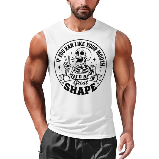 Sarcastic Workout Shirt - If You Ran Like You Run Your Mouth - Snarky Gym Tee, Funny Fitness Graphic T-Shirt, Premium Cotton Double-Sided DTF Print Tee