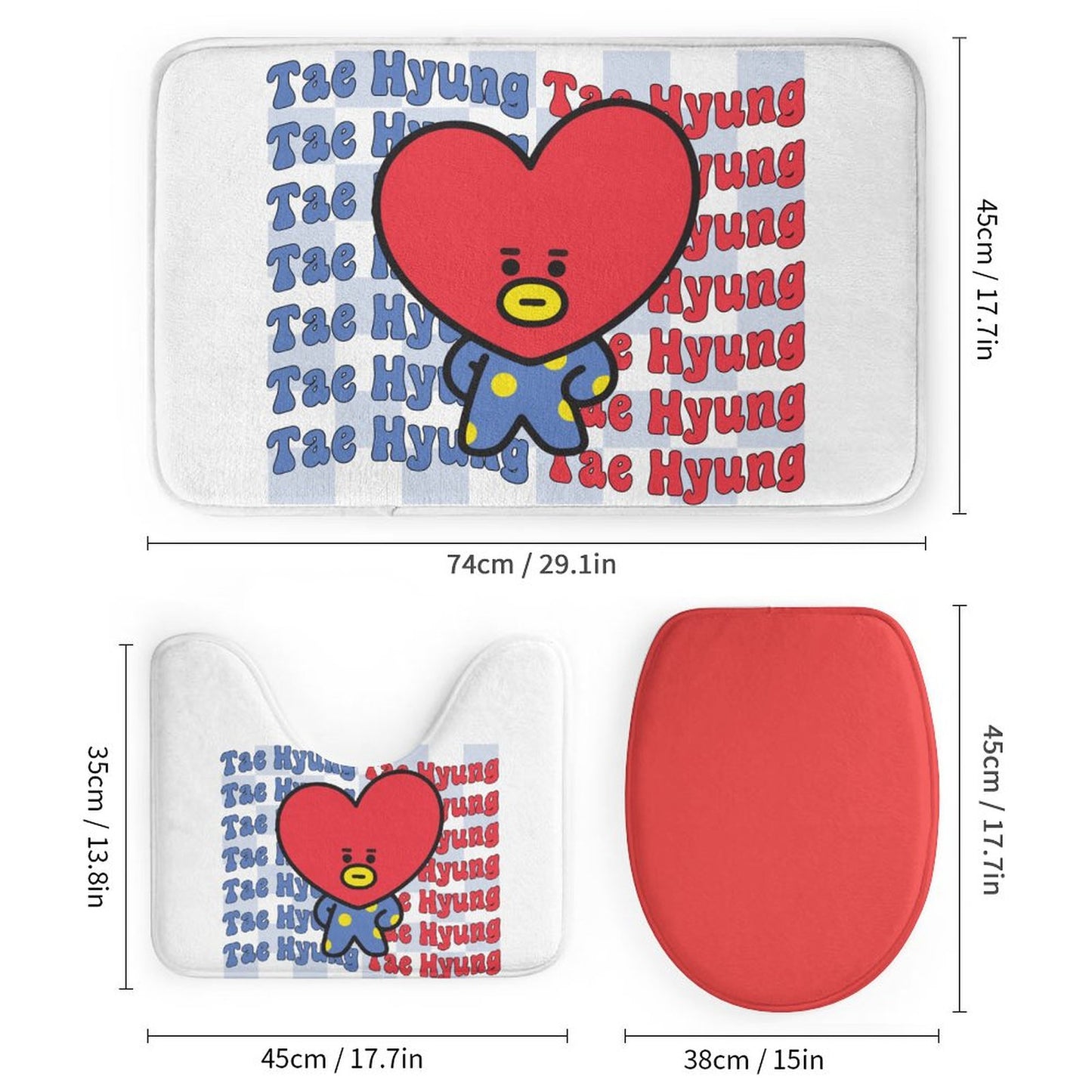 Bathroom 4-Piece Set(One-sided Printing)