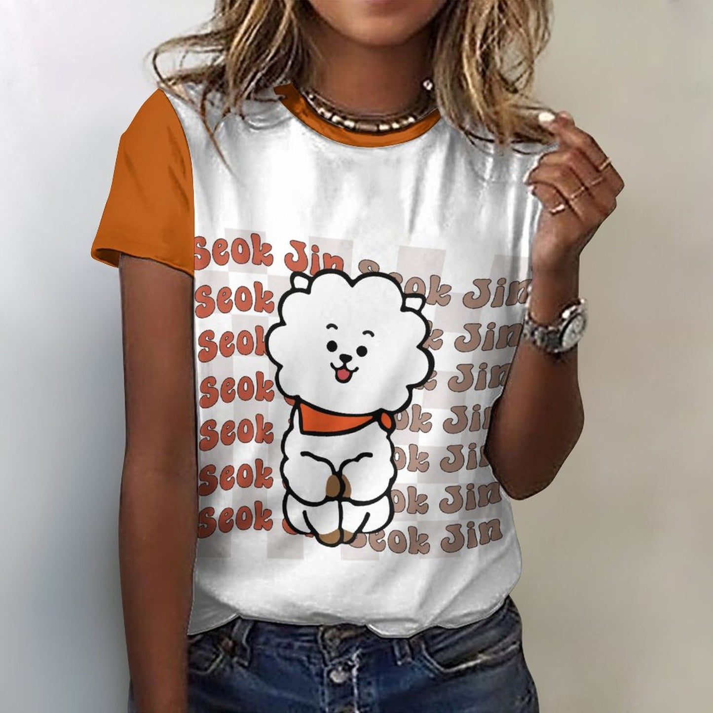 DTG 190gsm Cotton Summer Short Sleeve T-Shirts for Women(All-Over Printing)