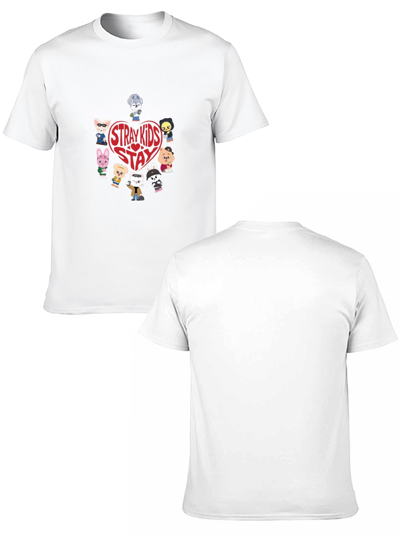 Stray Kids SKZOO Stay DTF 180gsm Multi-Color American Size Short Sleeve T-Shirt (Double-sided Printing)