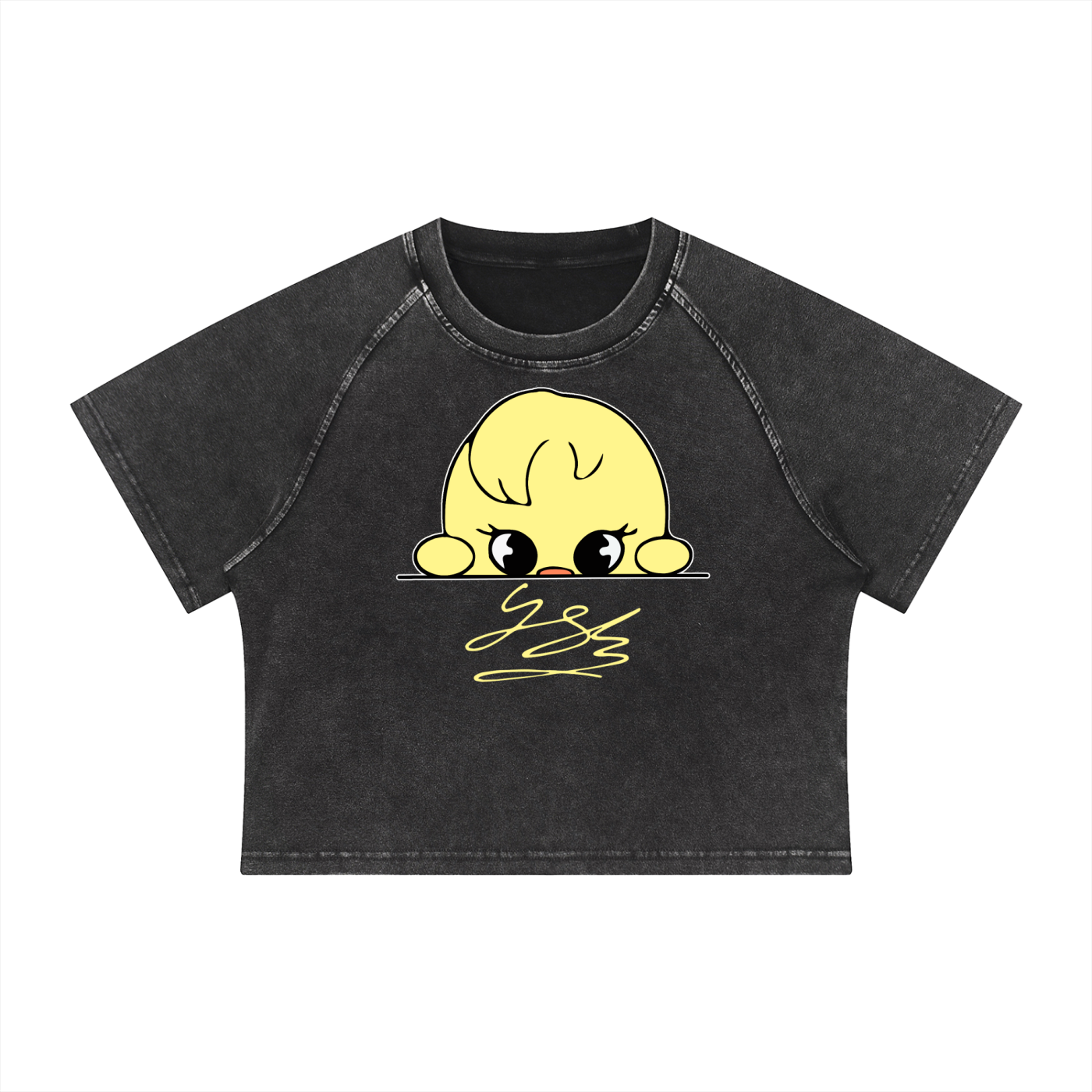 SKZ Felix BbokAri Mineral Wash Raglan Crop Top – Premium Heavyweight K-Pop Streetwear Baby Tee