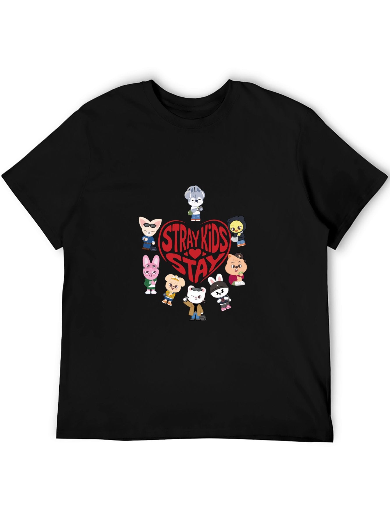 Stray Kids SKZOO Stay DTF 180gsm Multi-Color American Size Short Sleeve T-Shirt (Double-sided Printing)