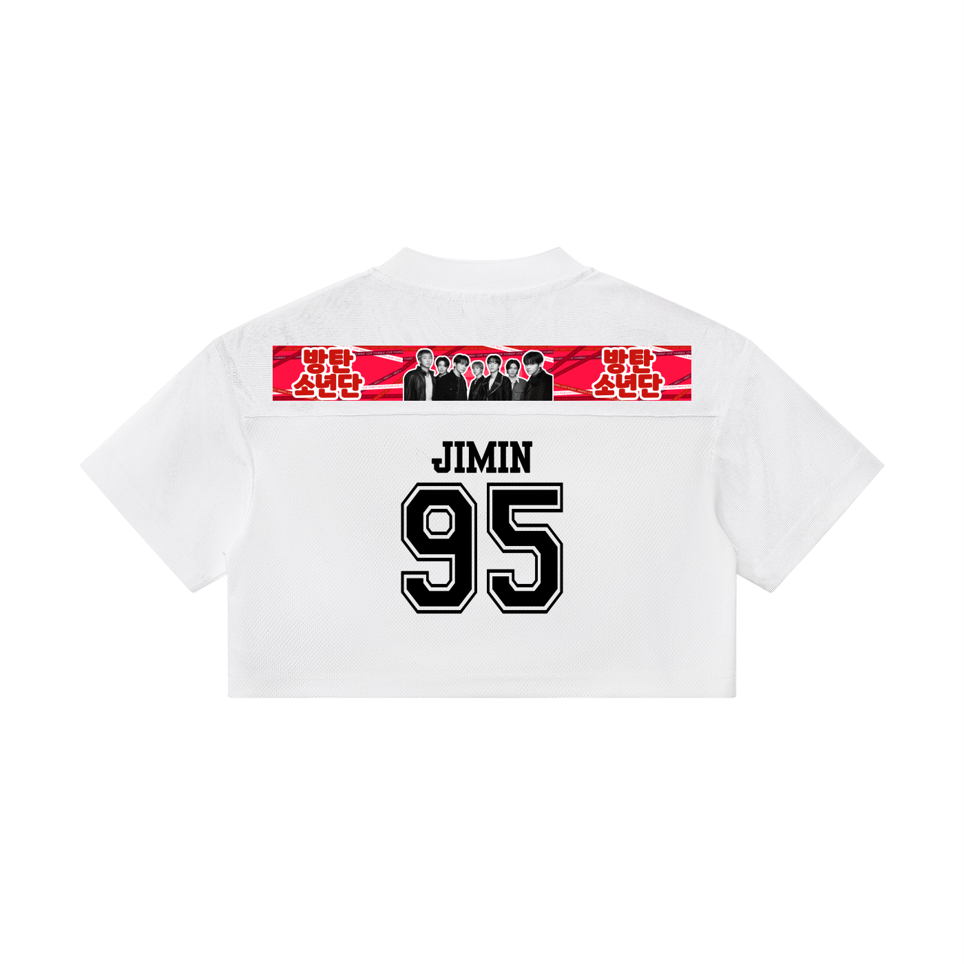 Park Jimin BTS crop top jersey sporty K-pop concert outfit