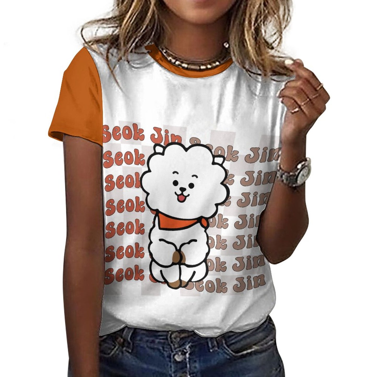 DTG 190gsm Cotton Summer Short Sleeve T-Shirts for Women(All-Over Printing)