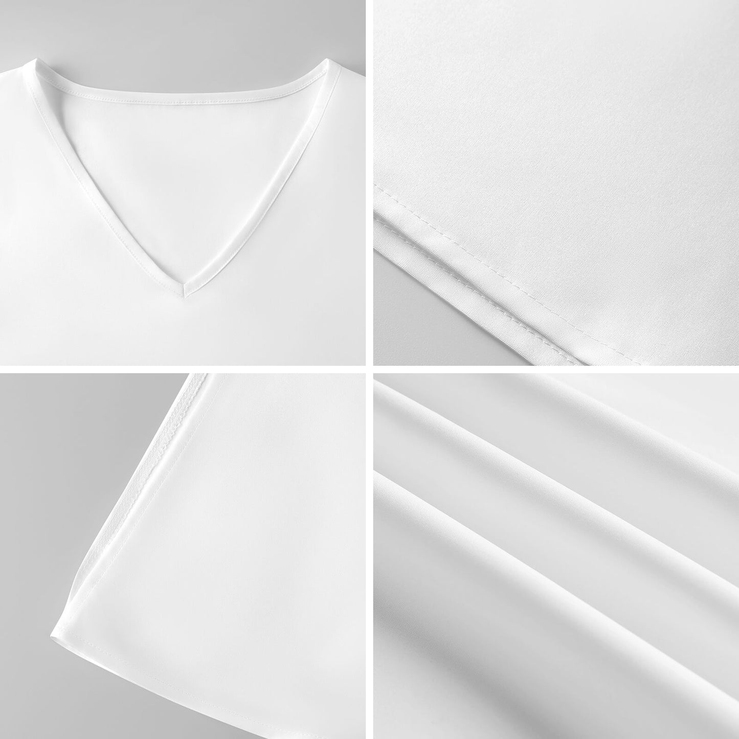 200gsm V Neck Cold Shoulder Ruffled Sleeve Top(All-Over Printing)