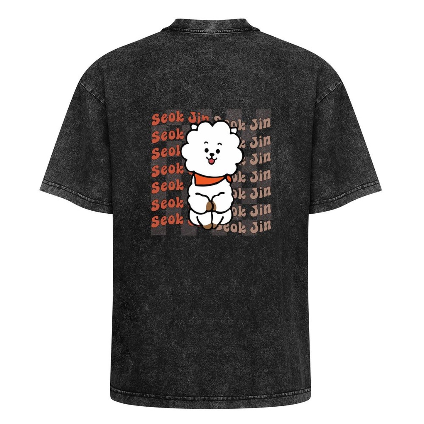 DTF 210gsm Cotton Men Washed T-Shirt (Back Printing)