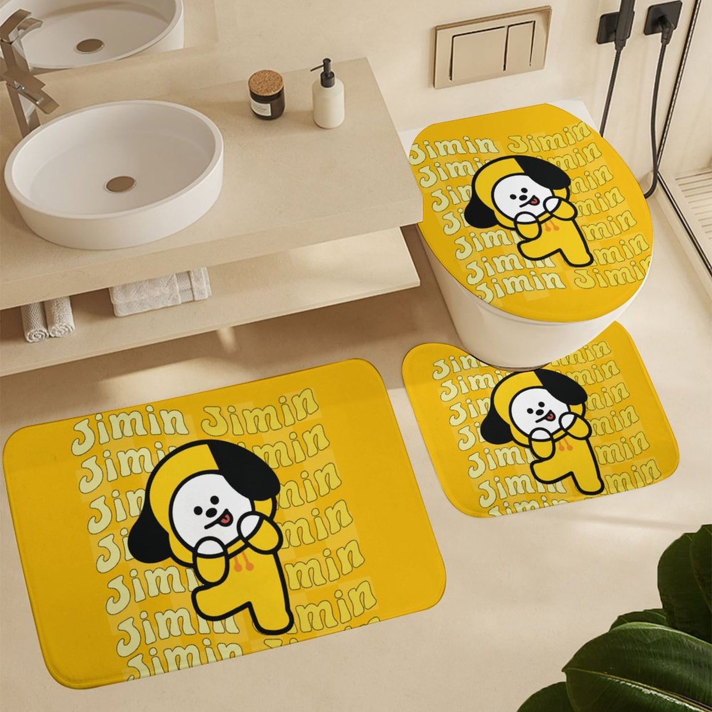 Bathroom 4-Piece Set(One-sided Printing)
