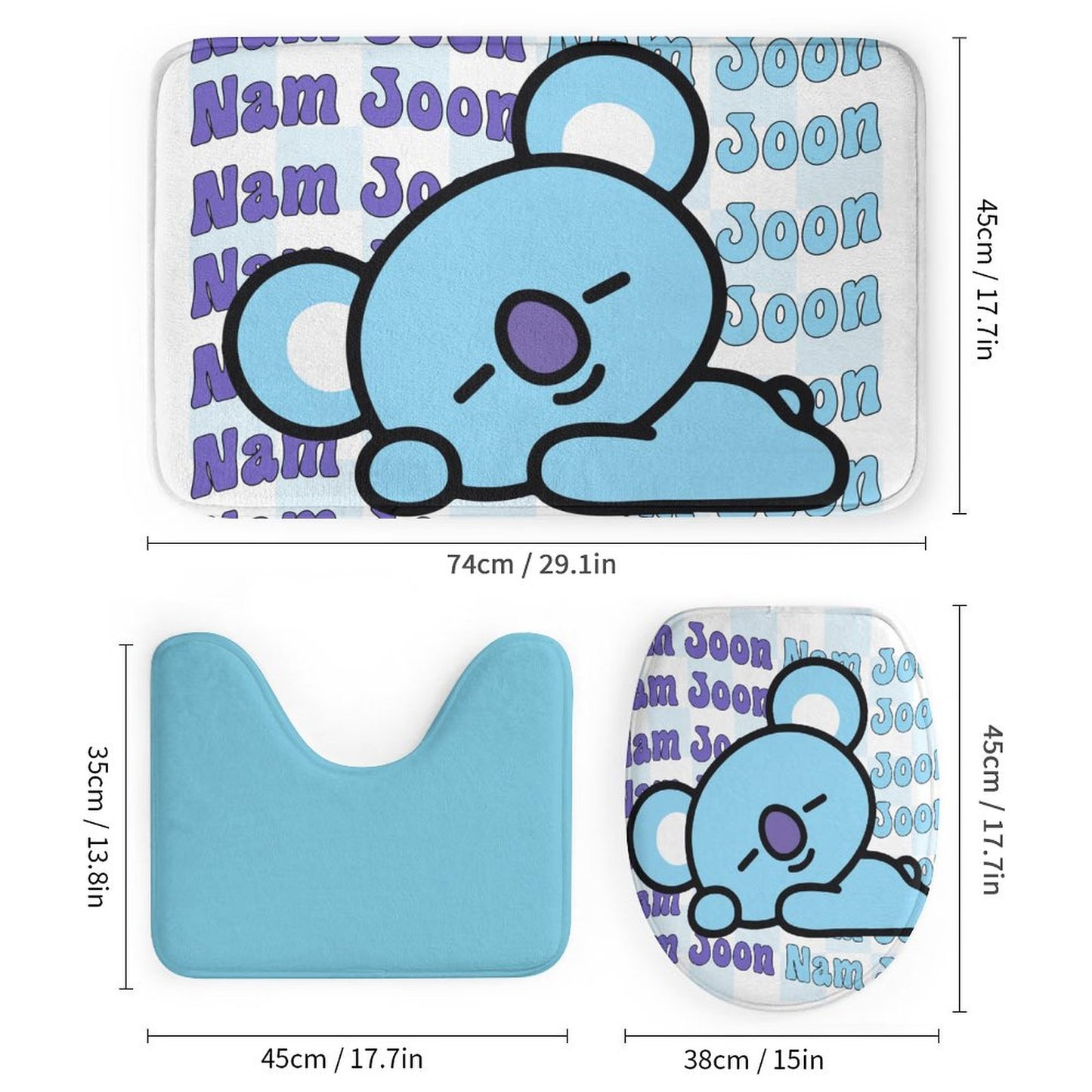Bathroom 4-Piece Set(One-sided Printing)