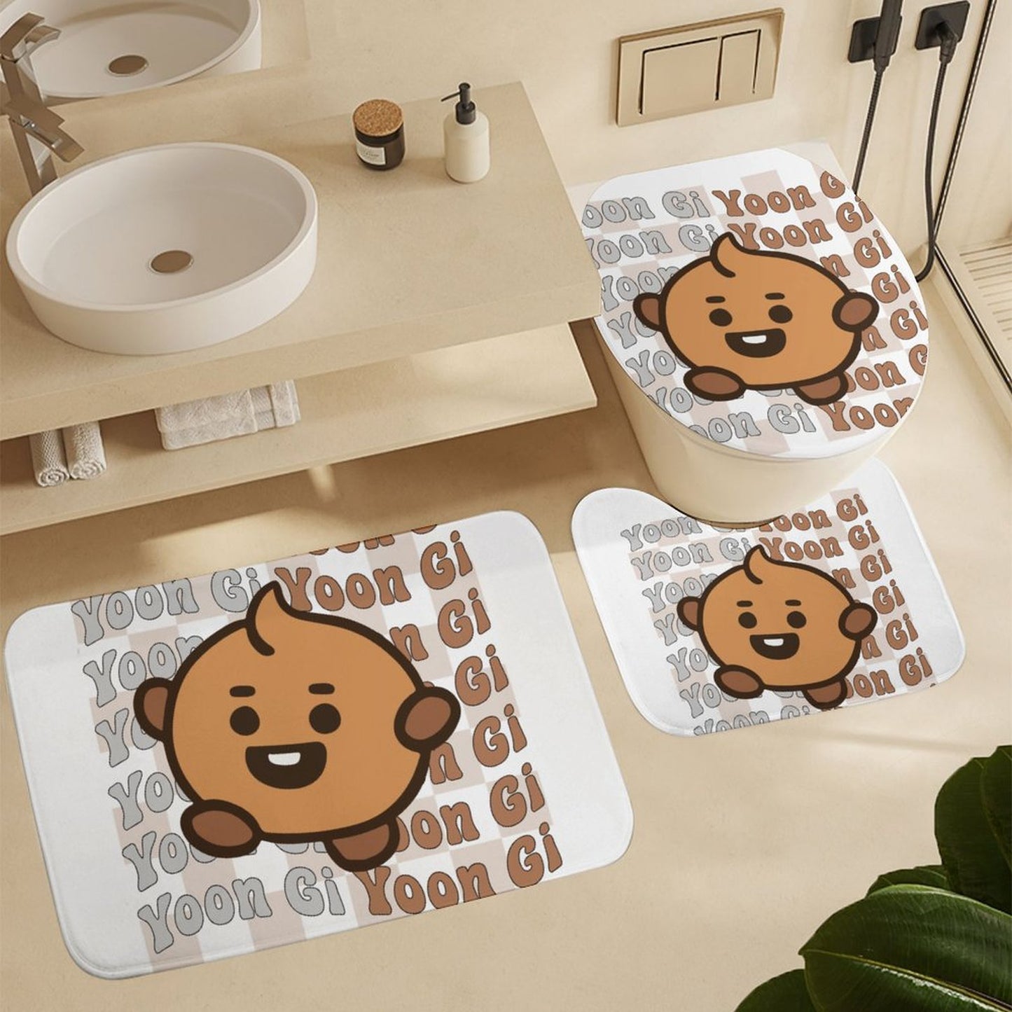 Bathroom 4-Piece Set(One-sided Printing)