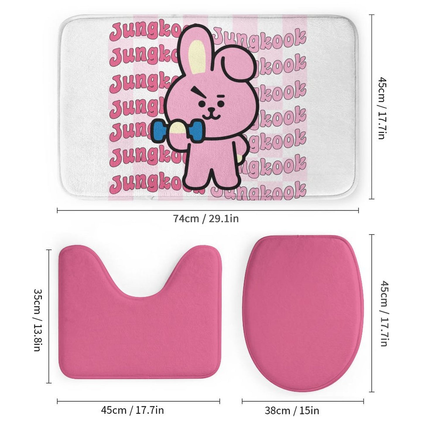 Bathroom 4-Piece Set(One-sided Printing)