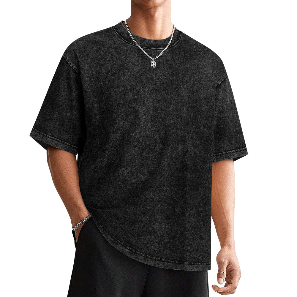 DTF 210gsm Cotton Men Washed T-Shirt (Back Printing)