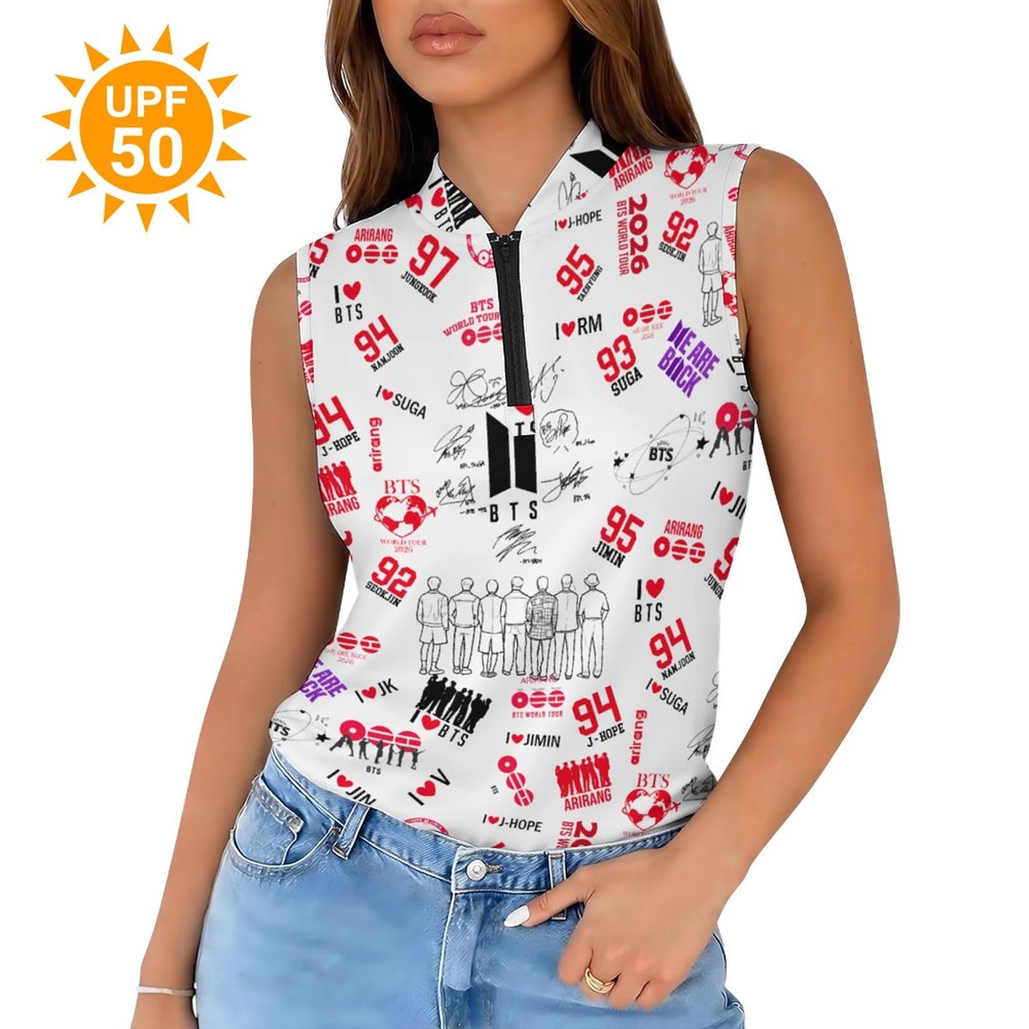 UPF50+ 180gsm Women's Sunscreen Golf Tank(All-Over Printing)
