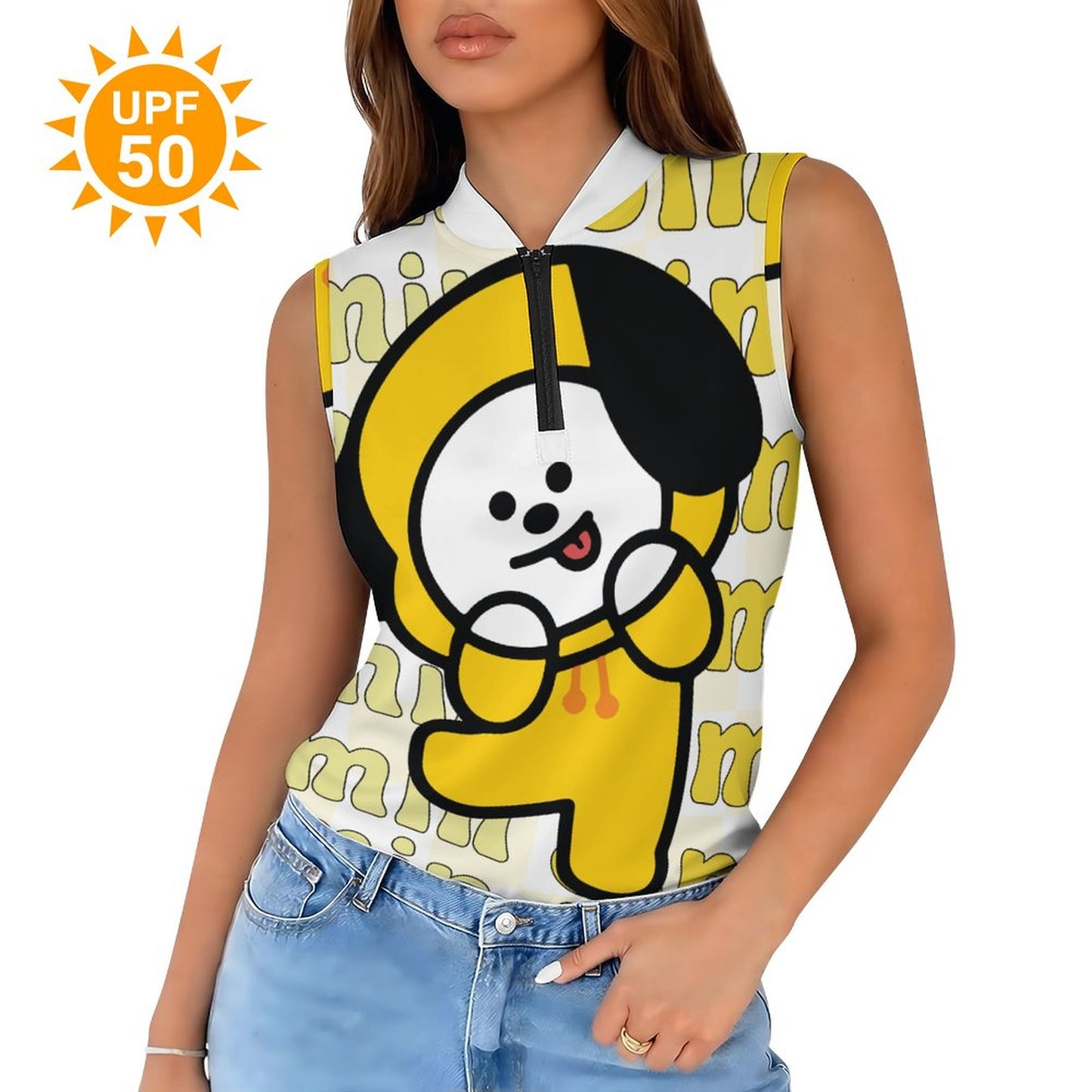 UPF50+ 180gsm Women's Sunscreen Golf Tank(All-Over Printing)