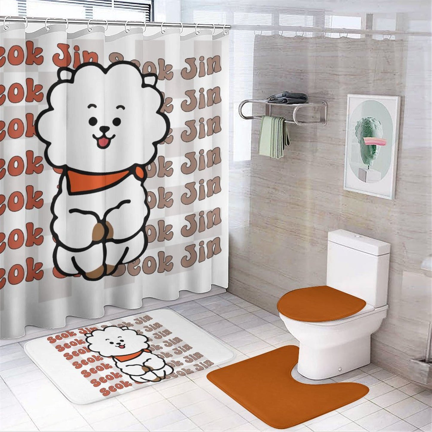 Bathroom 4-Piece Set(One-sided Printing)