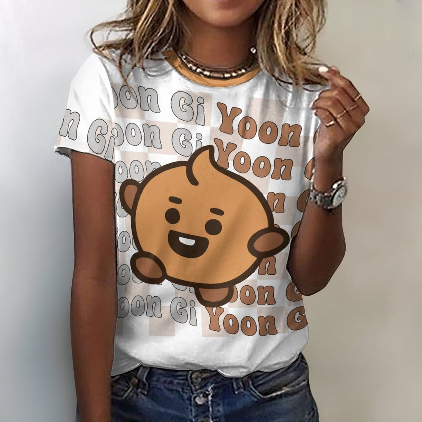 DTG 190gsm Cotton Summer Short Sleeve T-Shirts for Women(All-Over Printing)