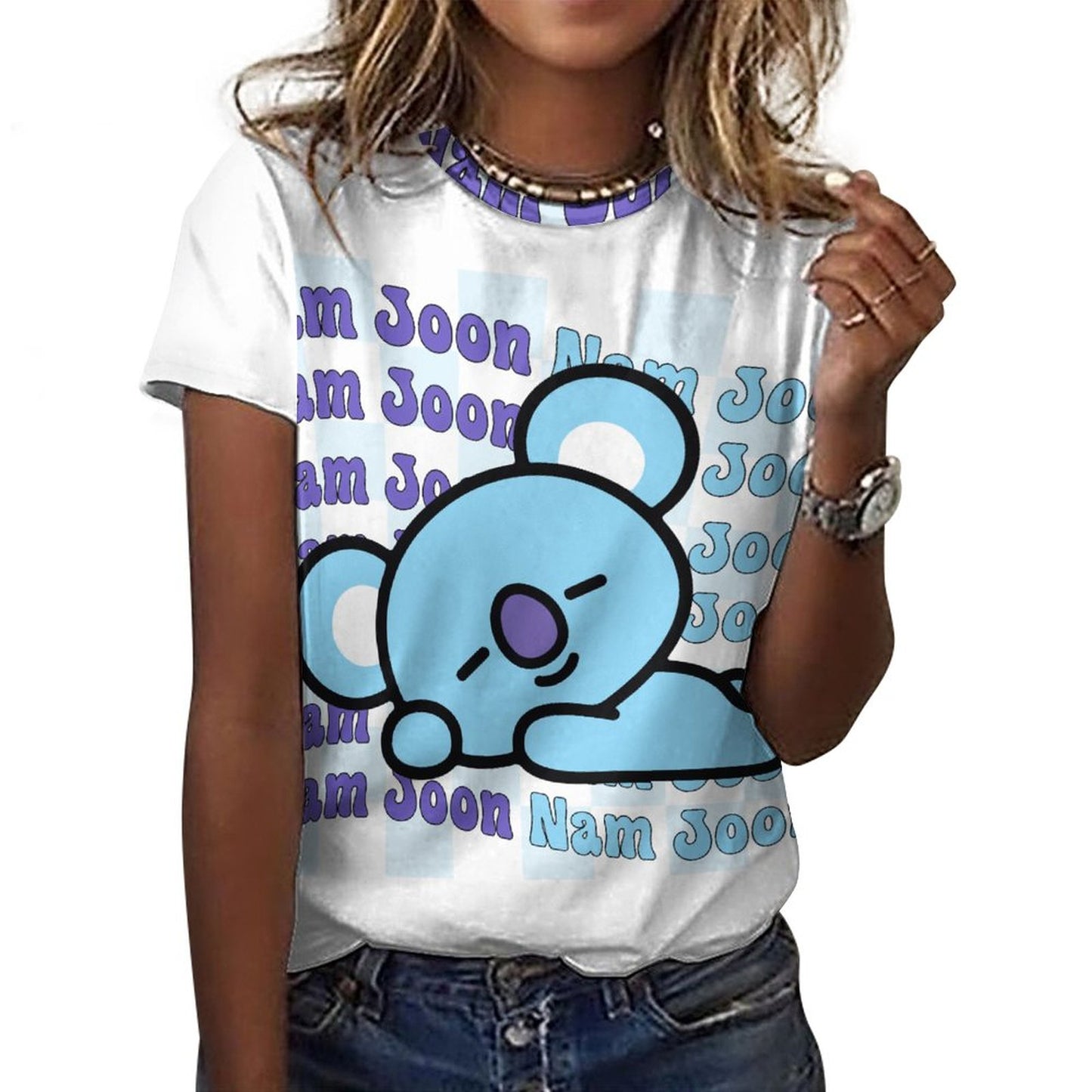 DTG 190gsm Cotton Summer Short Sleeve T-Shirts for Women(All-Over Printing)