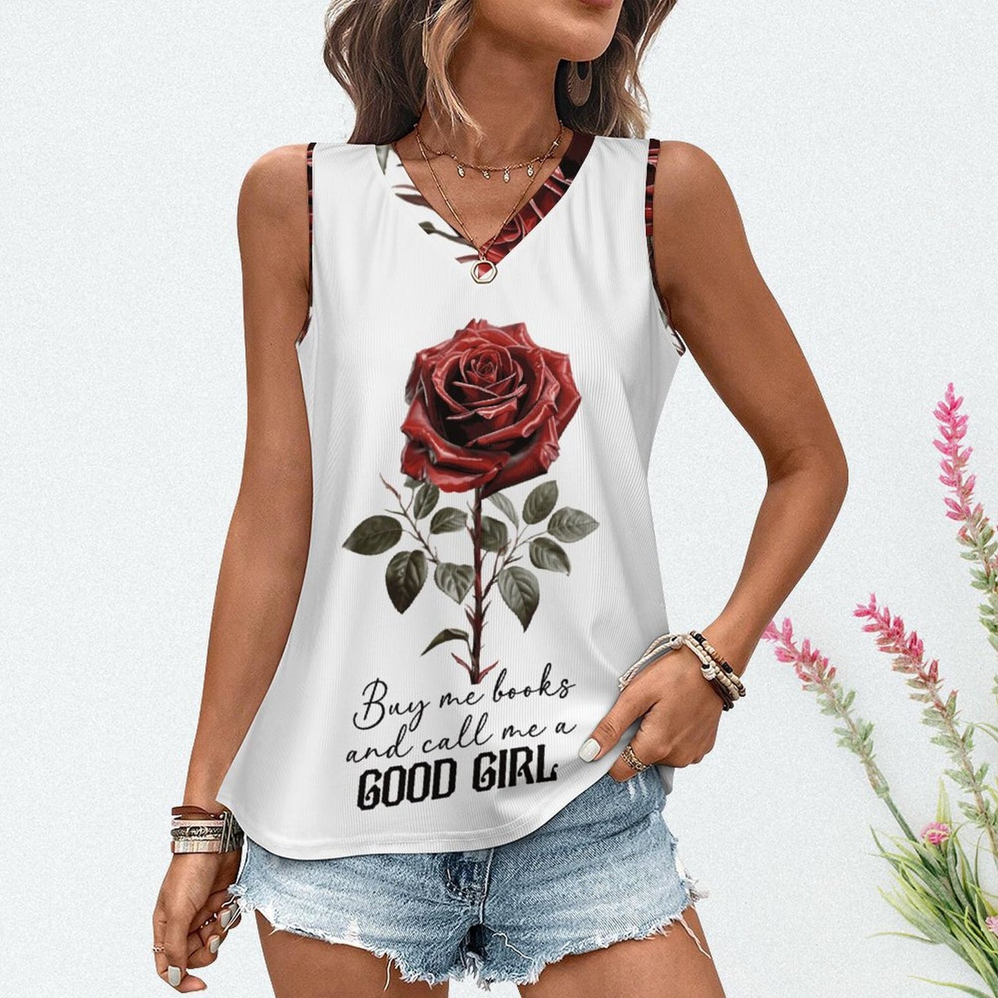 210gsm V Neck Tank Top(All-Over Printing)