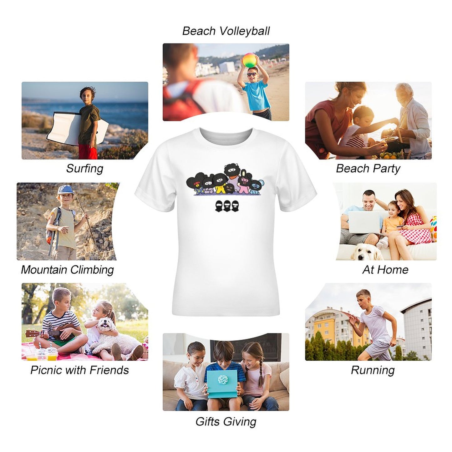 DTG 190gsm Cotton Children's Short Sleeve T-shirt(All-Over Printing)