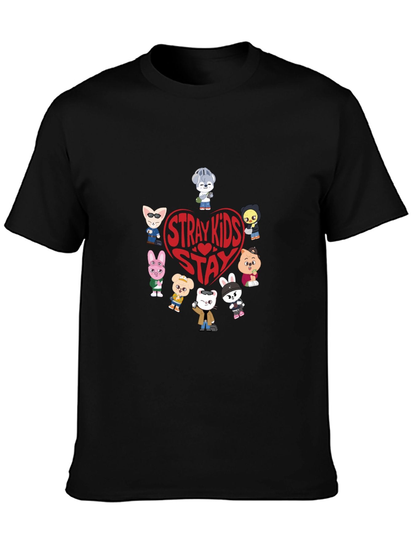 Stray Kids SKZOO Stay DTF 180gsm Multi-Color American Size Short Sleeve T-Shirt (Double-sided Printing)