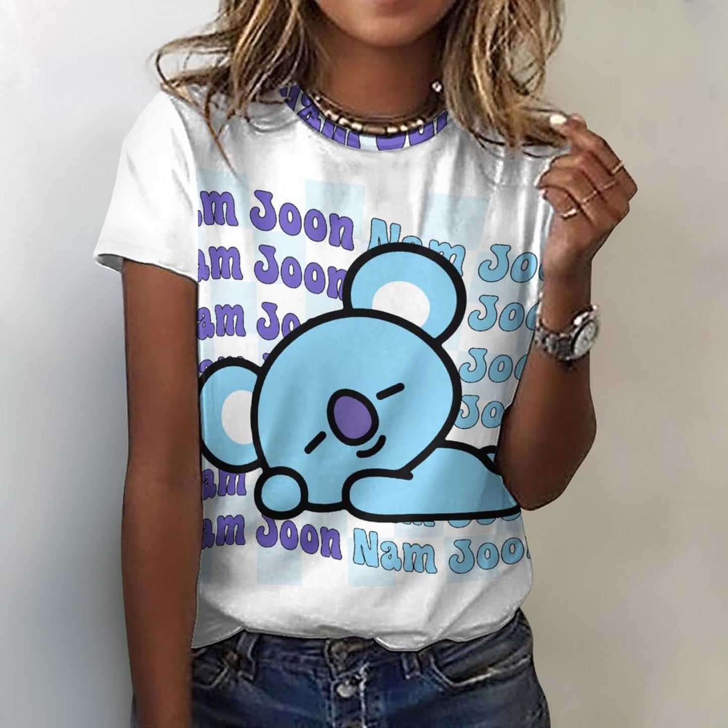 DTG 190gsm Cotton Summer Short Sleeve T-Shirts for Women(All-Over Printing)