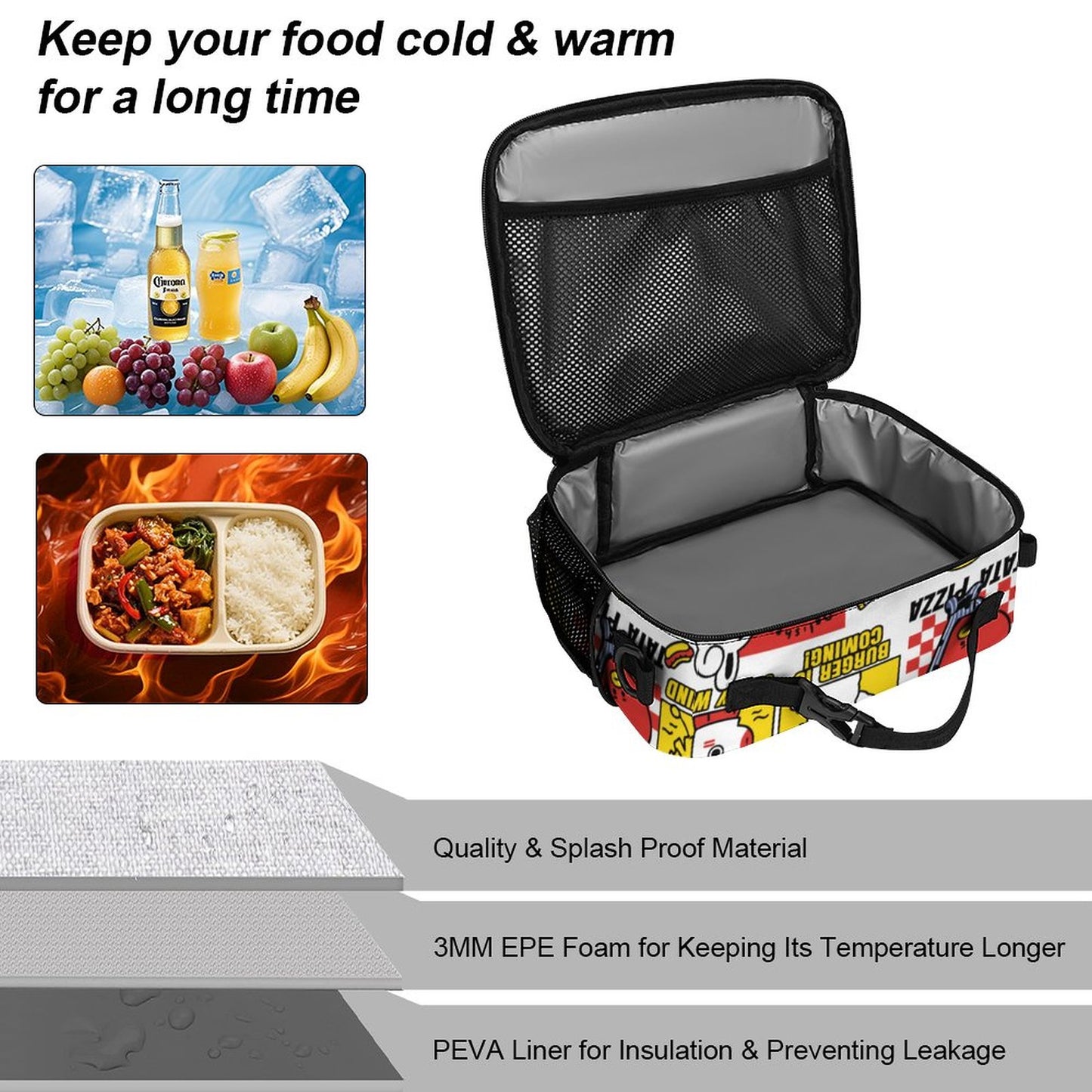 Large Capacity Lunch Bag(All-Over Printing)