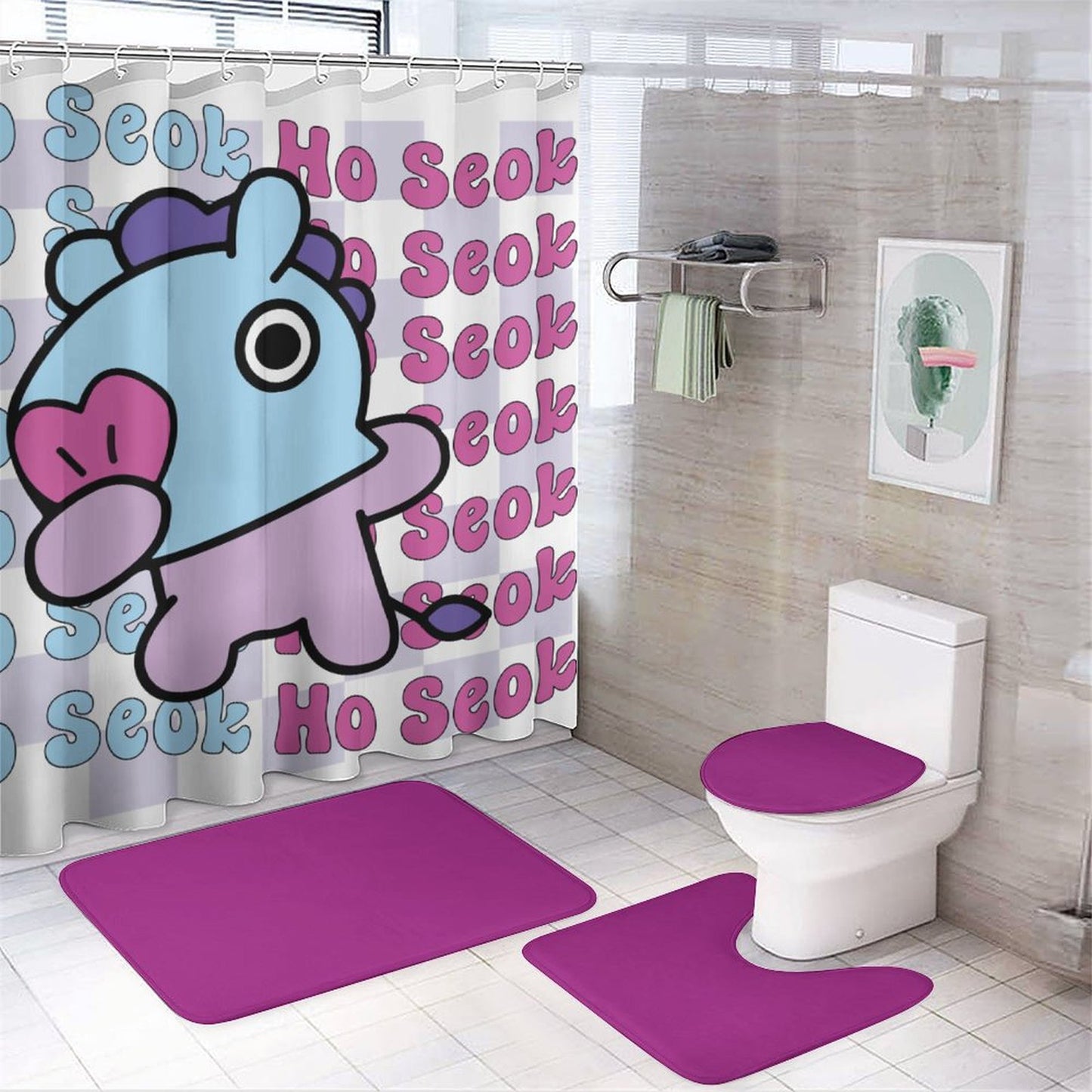 Bathroom 4-Piece Set(One-sided Printing)