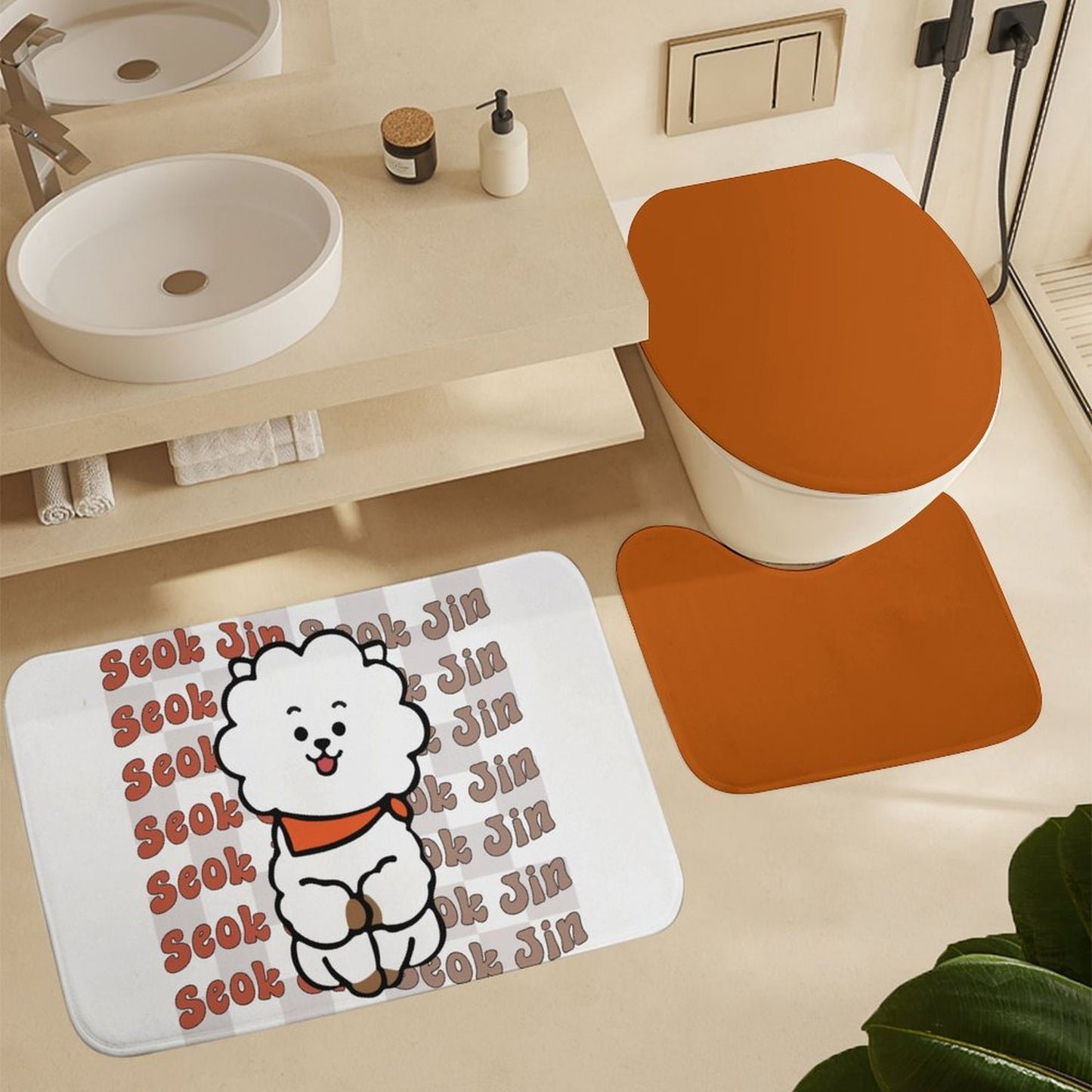 Bathroom 4-Piece Set(One-sided Printing)