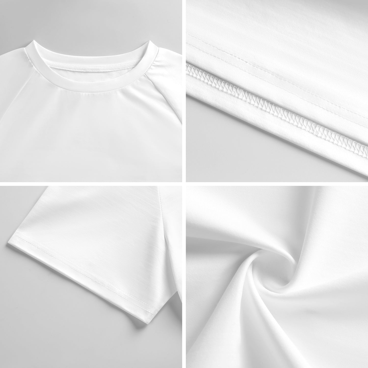 Collage of white fabric textures on a gray background