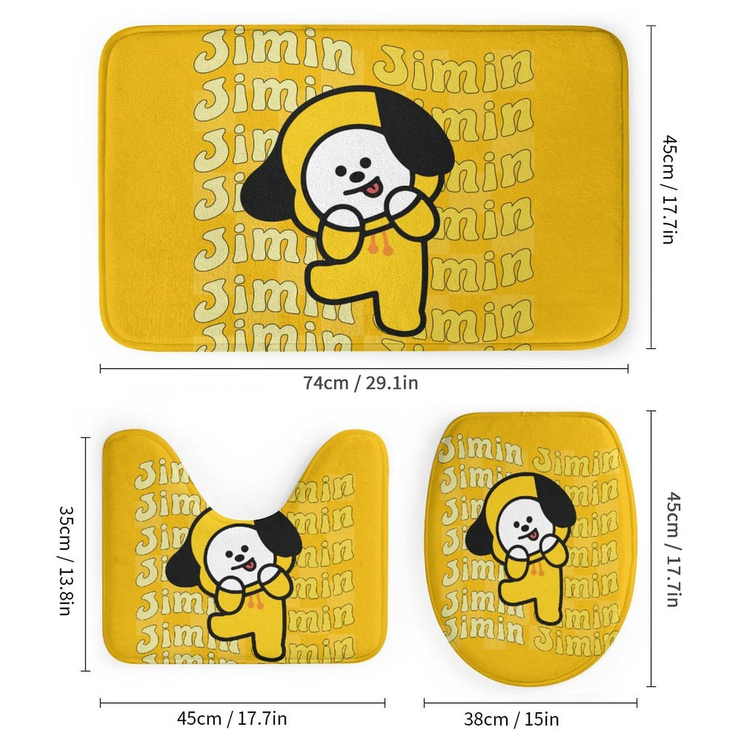 Bathroom 4-Piece Set(One-sided Printing)