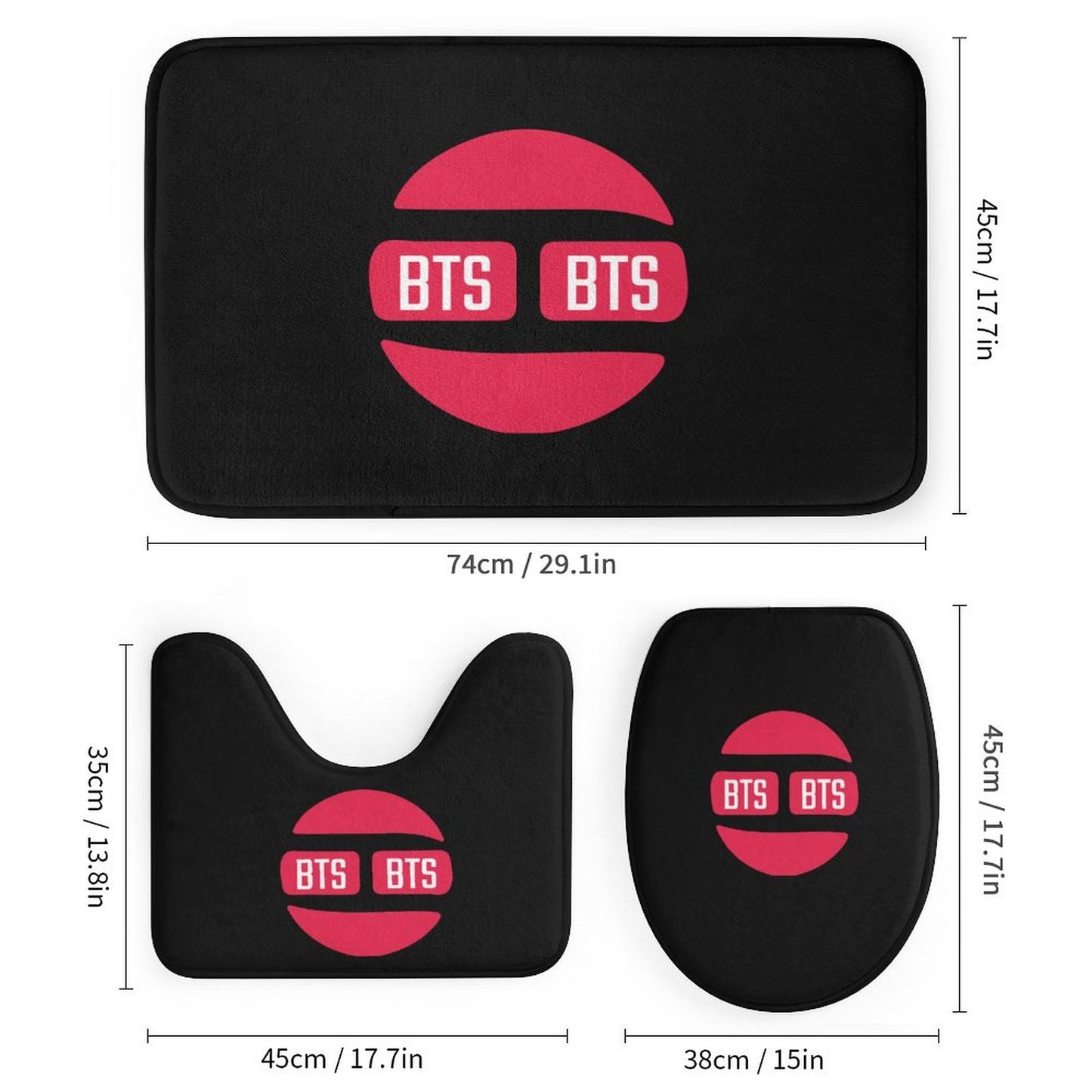 Bathroom 4-Piece Set(One-sided Printing)