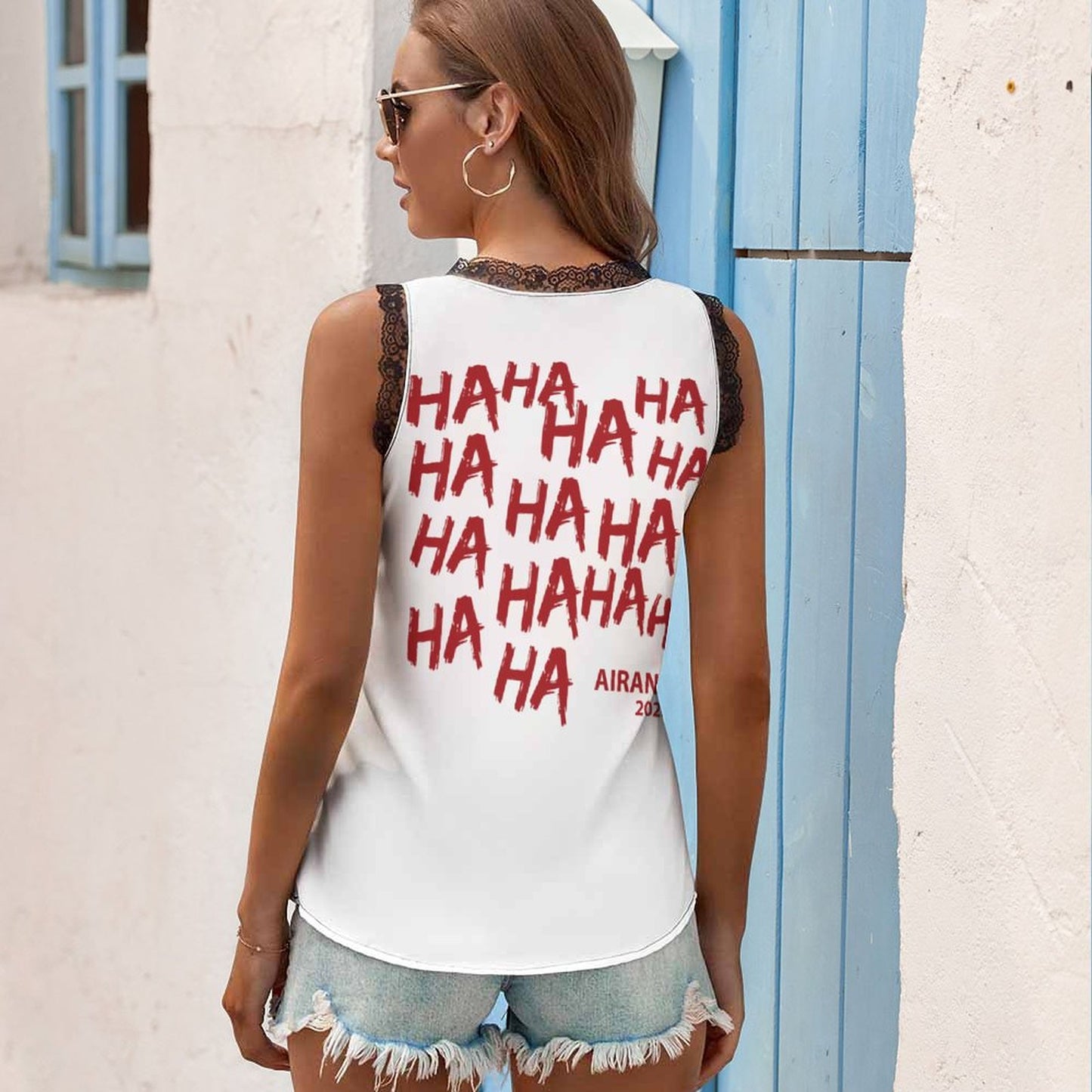 Printed V-neck Cami Top(All-Over Printing)