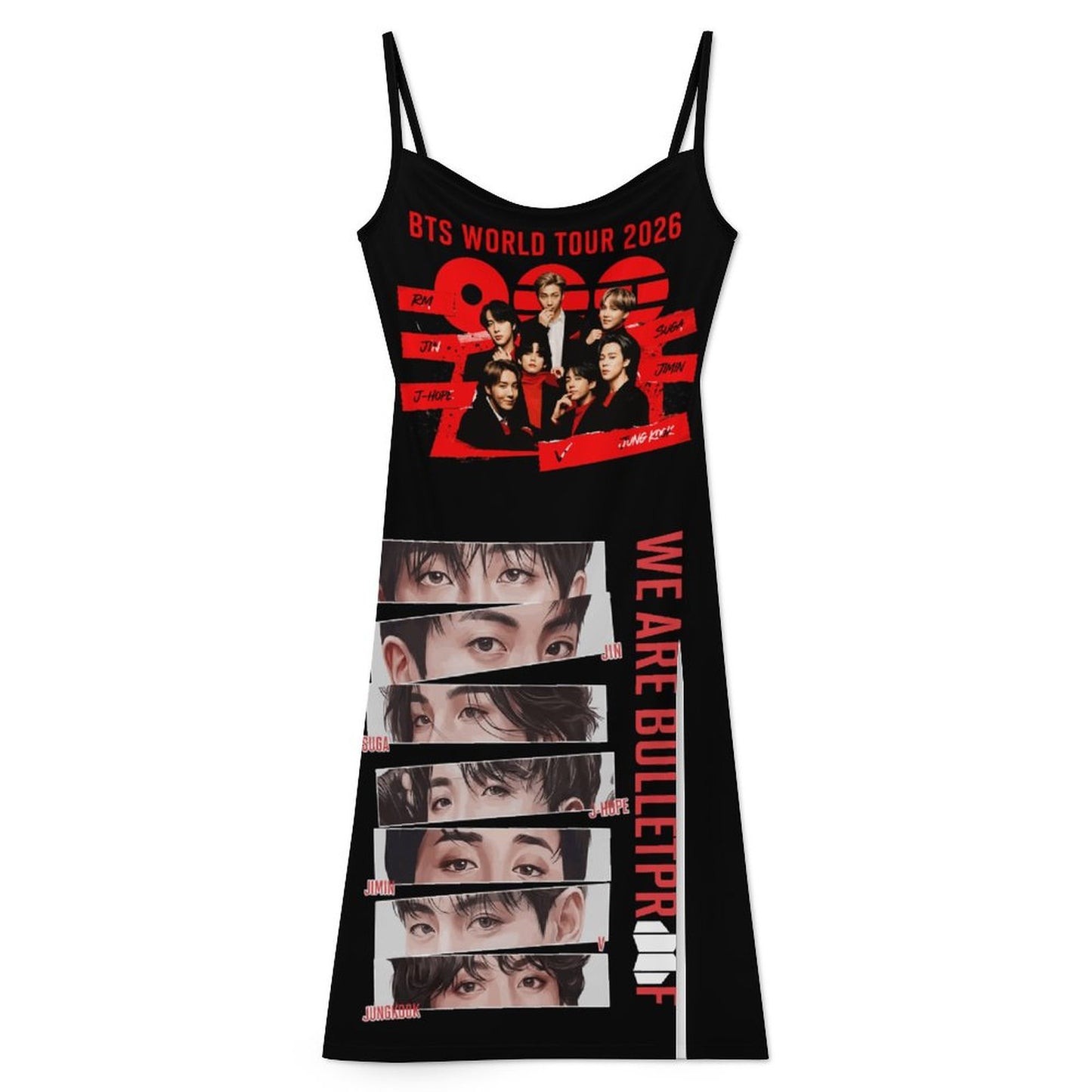 180gsm Women's Camisole Slit Dress(All-Over Printing)