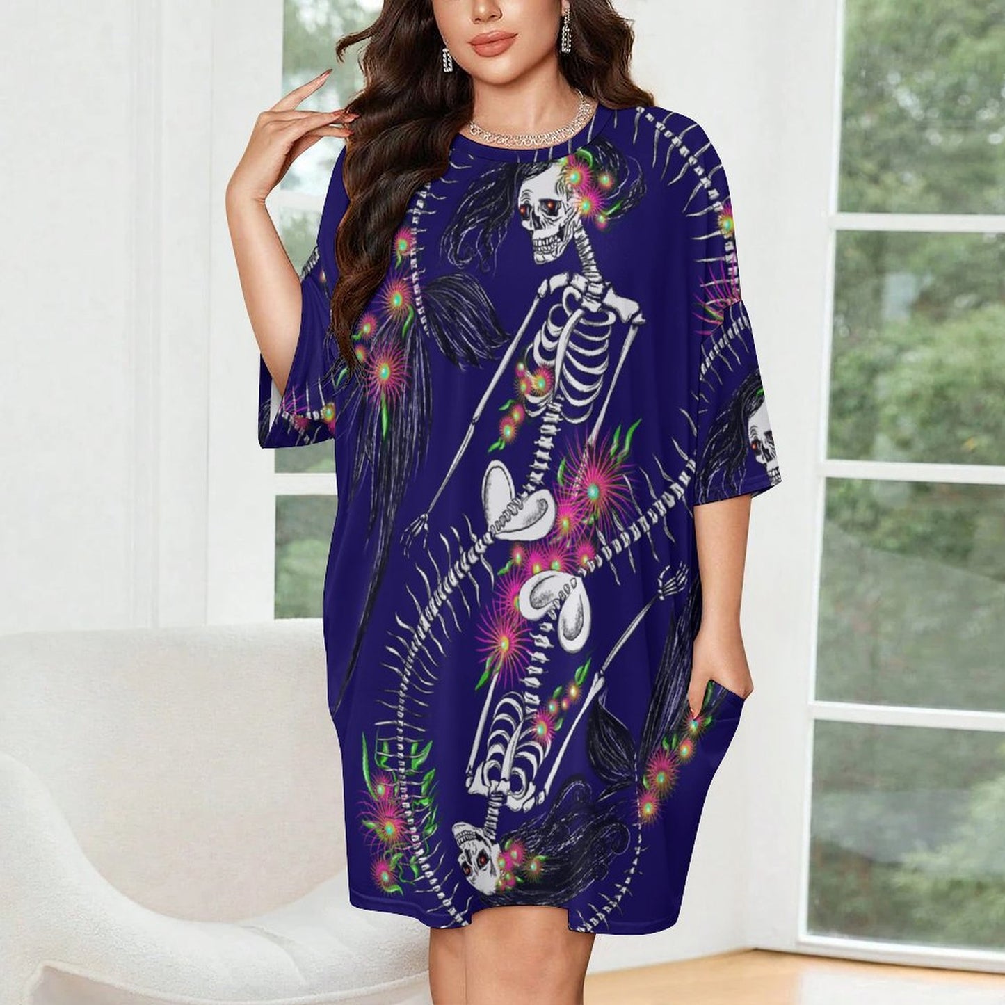 160gsm One Size Ice Silk Nightdress(All-Over Printing)