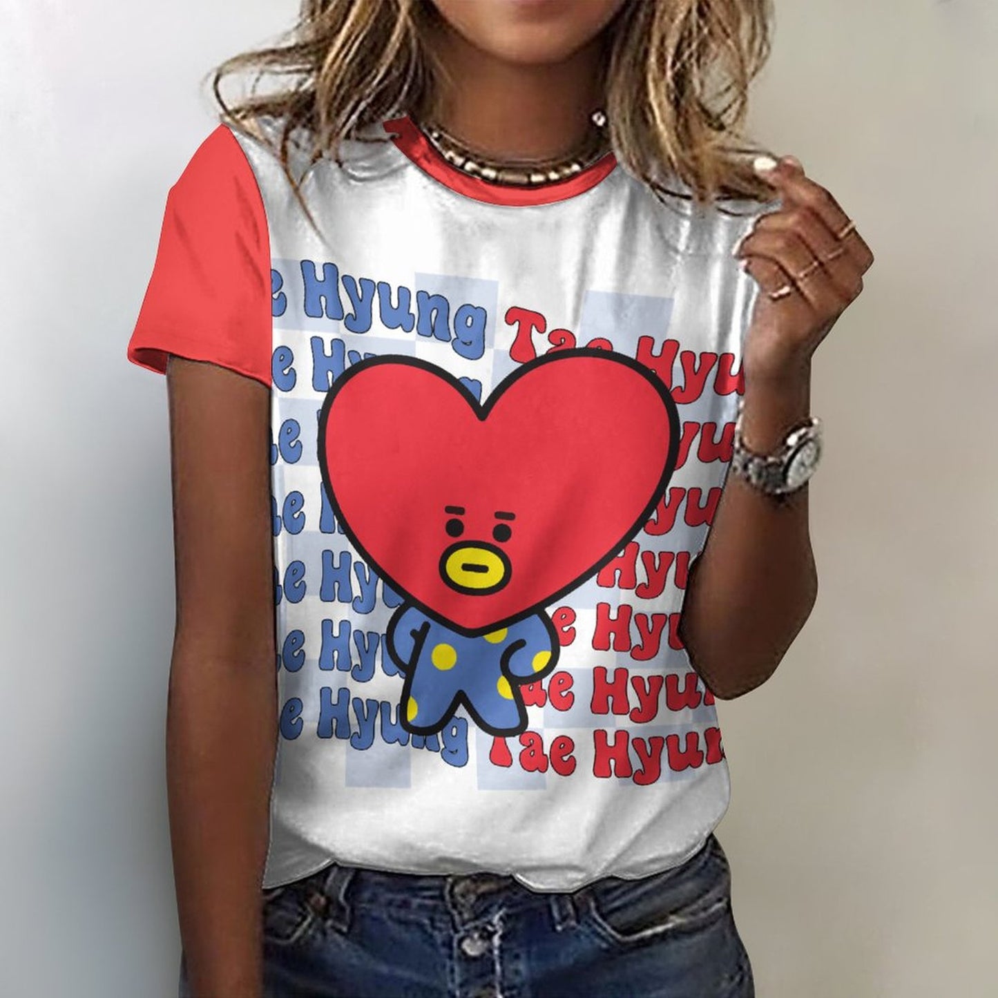 DTG 190gsm Cotton Summer Short Sleeve T-Shirts for Women(All-Over Printing)
