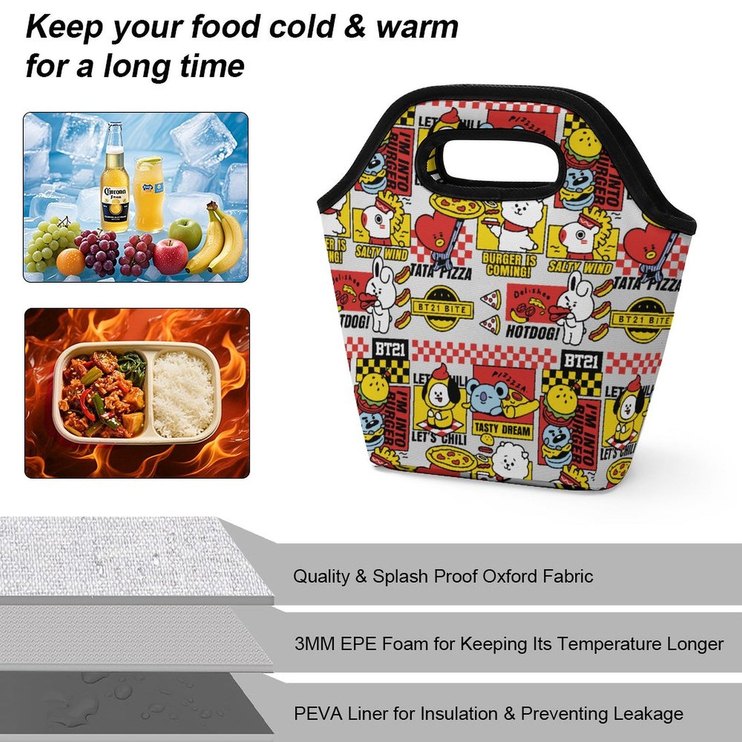 Portable Tote Bag for Meals(All-Over Printing)