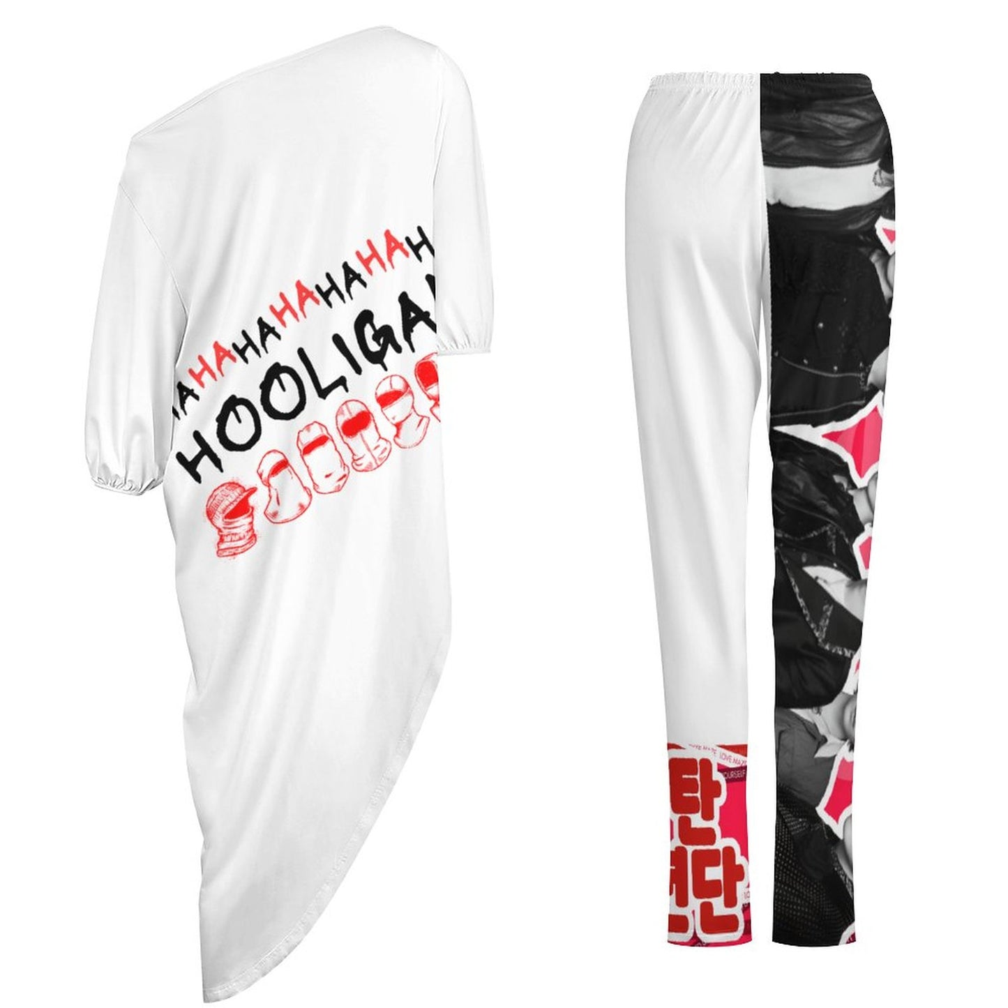 BTS Hooligan Diagonal Shoulder Two Piece Set(All-Over Printing)