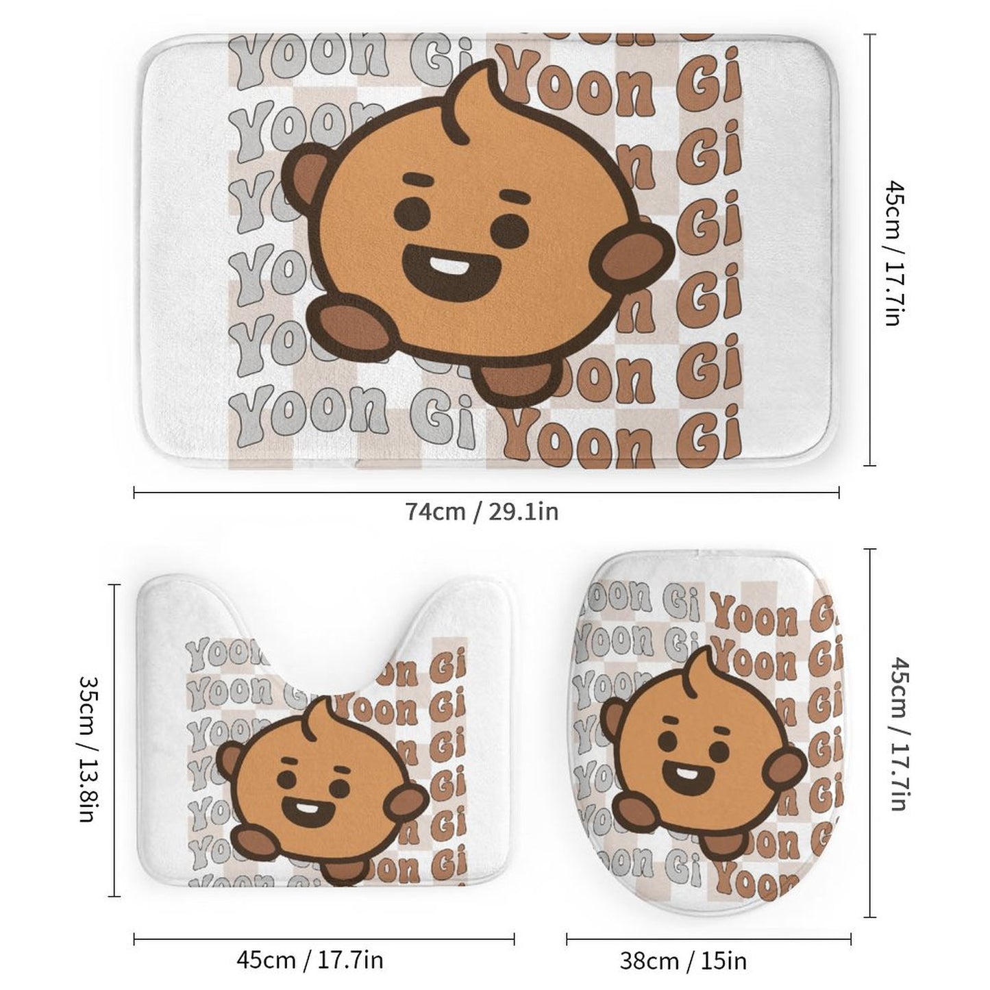 Bathroom 4-Piece Set(One-sided Printing)