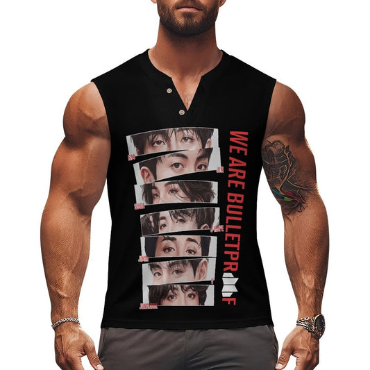 200gsm Henley Neck Vest(All-Over Printing)